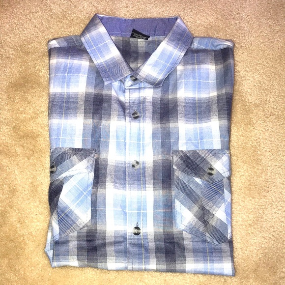Men’s casual SS button down VESE medium plaid - Picture 1 of 8
